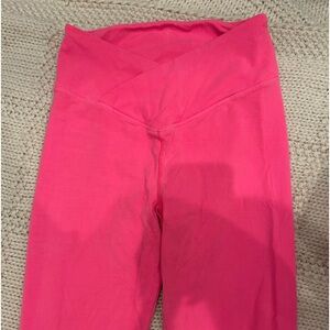 Hot pink Victoria’s Secret/Pink crossover flare leggings